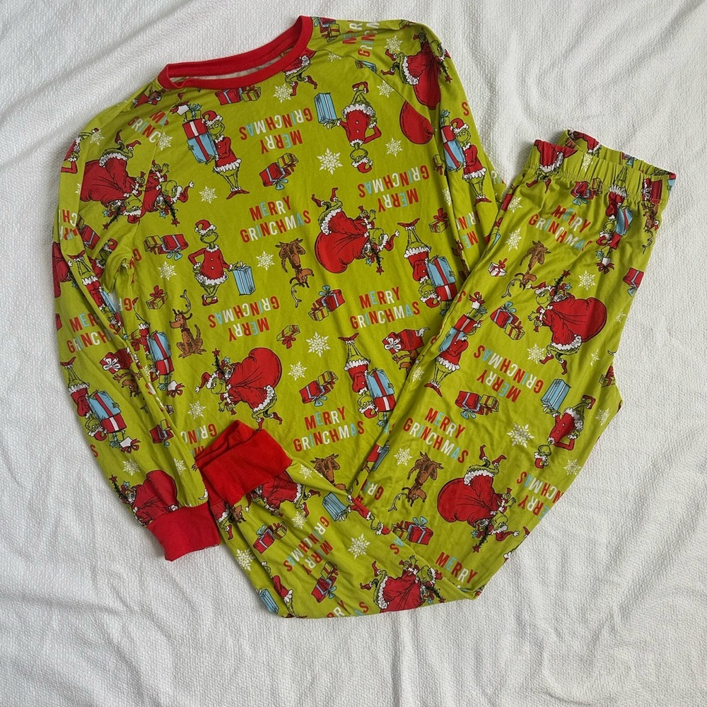 Grinch Merry Grinchmas 2 Pc Pajama Set Mens Medium Christmas Sleepwear Teenager
